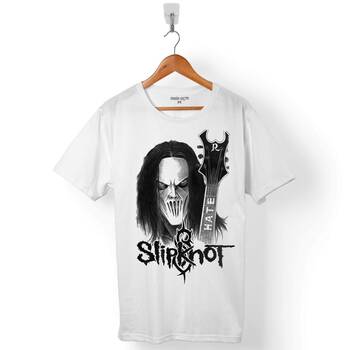 SLIPKNOT MICK THOMSON SLIP KNOT LOGO TASARIM SİLÜETİ ERKEK TİŞÖRT