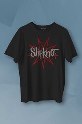 Slipknot Red Yıldız Rock Metal Music Baskılı Tişört Unisex T-shirt - Thumbnail