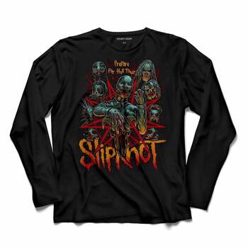 SLIPKNOT SKULL ROCK BAND ESTABLISHED 1995 UZUN KOLLU TİŞÖRT