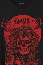 Smile Skull Urban Street Culture Kuru Kafa 2K Baskılı Tişört Unisex T-Shirt - Thumbnail