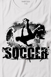 Soccer Röveşata Gol Atan Futbolcu Taktik Baskılı Tişört Çocuk T-shirt - Thumbnail