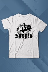 Soccer Röveşata Gol Atan Futbolcu Taktik Baskılı Tişört Çocuk T-shirt - Thumbnail