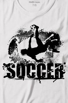 Soccer Röveşata Gol Atan Futbolcu Taktik Baskılı Tişört Çocuk T-shirt