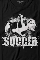 Soccer Röveşata Gol Atan Futbolcu Taktik Baskılı Tişört Çocuk T-shirt - Thumbnail