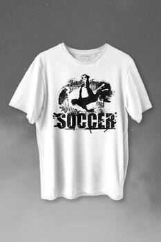 Soccer Röveşata Gol Atan Futbolcu Taktik Baskılı Tişört Unisex T-shirt