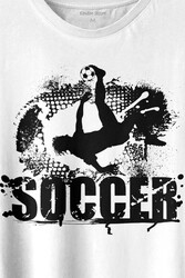 Soccer Röveşata Gol Atan Futbolcu Taktik Baskılı Tişört Unisex T-shirt - Thumbnail