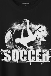 Soccer Röveşata Gol Atan Futbolcu Taktik Baskılı Tişört Unisex T-Shirt - Thumbnail