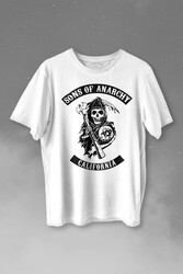 Sons Of Anarchy California Skull Hayalet Baskılı Tişört Unisex T-shirt - Thumbnail