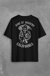 Sons Of Anarchy California Skull Hayalet Sırt Ön Baskılı Oversize Tişört Unisex T-Shirt - Thumbnail