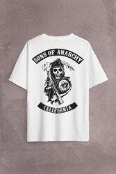 Sons Of Anarchy California Skull Hayalet Sırt Ön Baskılı Oversize Tişört Unisex T-Shirt - Thumbnail