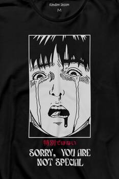 Sorry You Are Not Special Japanese Urban Sokak Özel Değilsin Uzun Kollu Tişört Baskılı T-Shirt