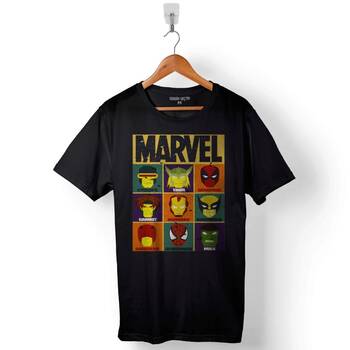 Spiderman Iron Man Thor Hulk Deadpool Baskılı Tişört Unisex T-Shirt