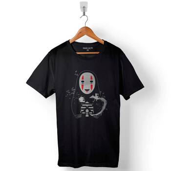 Spirited Away No Face Mıyazakı Baskılı Tişört Unisex T-Shirt