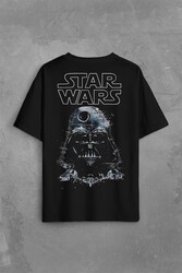 Star Wars Darth Vader Yıldız Savaşları Sırt Ön Baskılı Oversize Tişört Unisex T-Shirt - Thumbnail