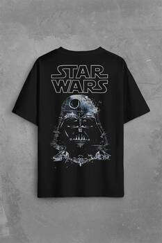 Star Wars Darth Vader Yıldız Savaşları Sırt Ön Baskılı Oversize Tişört Unisex T-Shirt