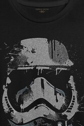 Star Wars Mask Gri Baskılı Tişört Unisex T-shirt - Thumbnail