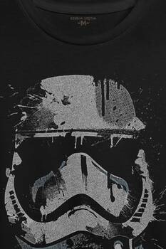 Star Wars Mask Gri Baskılı Tişört Unisex T-shirt