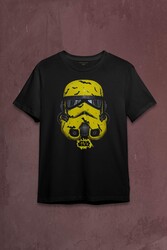 Star Wars Mask Sarı Baskılı Tişört Unisex T-shirt - Thumbnail