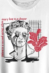 Statue Cry Vaporwave Future Heykel Urban Street Culture Baskılı Tişört Unisex T-shirt - Thumbnail