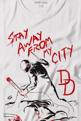 Stay Away From My City Dd Halloween Cadılar Bayramı Baskılı Tişört Çocuk T-shirt - Thumbnail