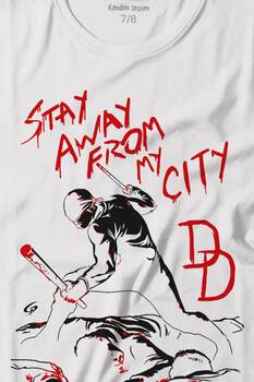 Stay Away From My City Dd Halloween Cadılar Bayramı Baskılı Tişört Çocuk T-shirt