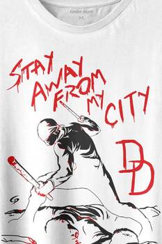 Stay Away From My City Dd Halloween Cadılar Bayramı Baskılı Tişört Unisex T-shirt