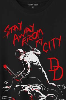 Stay Away From My City Dd Halloween Cadılar Bayramı Baskılı Tişört Unisex T-Shirt