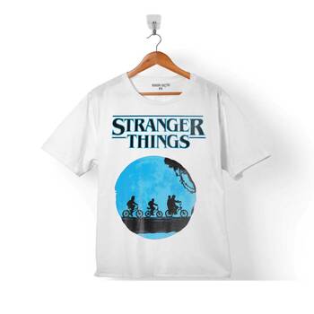 STRANGER THINGS BLUE MOON UPSIDE DOWN BİSİKLET ÇOCUK TİŞÖRT