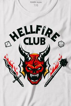 Stranger Things Hellfire Club Baskılı Tişört Çocuk T-shirt