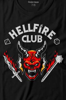 Stranger Things Hellfire Club Baskılı Tişört Çocuk T-shirt