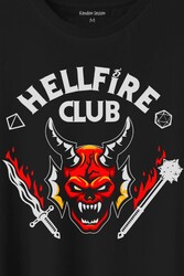 Stranger Things Hellfire Club Baskılı Tişört Unisex T-Shirt - Thumbnail