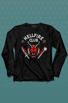 Stranger Things Hellfire Club Uzun Kollu Tişört Baskılı T-Shirt