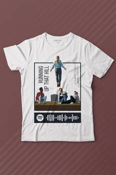 Stranger Things Sezon 4 Baskılı Running Up That Hill Tişört Çocuk T-shirt