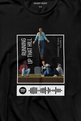 Stranger Things Sezon 4 Baskılı Running Up That Hill Tişört Unisex T-Shirt - Thumbnail