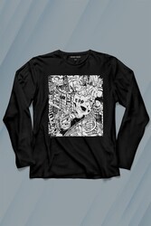 Street Drawing Urban Culture Sokak Uzun Kollu Tişört Baskılı T-Shirt - Thumbnail