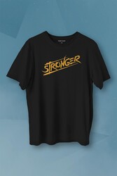 Stronger Daha Güçlü Sporcu Gym Fitness Spor Baskılı Tişört Unisex T-shirt - Thumbnail