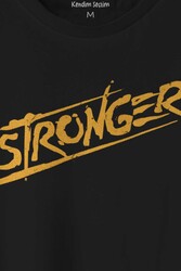 Stronger Daha Güçlü Sporcu Gym Fitness Spor Baskılı Tişört Unisex T-shirt - Thumbnail