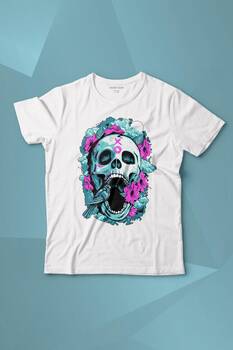 Sugar Skull Skeleton Rose Kuru Kafa Gül Baskılı Tişört Çocuk T-shirt