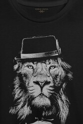 Suit Up Takım Elbiseli Aslan Modern Kıravat Arslan Baskılı Tişört Unisex T-shirt - Thumbnail