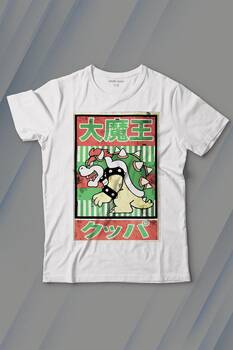 Super Mario Bowser Japanese Poster Baskılı Tişört Çocuk T-shirt