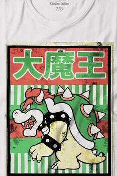 Super Mario Bowser Japanese Poster Baskılı Tişört Çocuk T-shirt