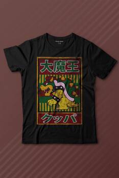 Super Mario Bowser Japanese Poster Baskılı Tişört Çocuk T-shirt