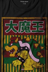 Super Mario Bowser Japanese Poster Baskılı Tişört Çocuk T-shirt - Thumbnail