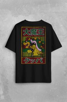 Super Mario Bowser Japanese Poster Sırt Ön Baskılı Oversize Tişört Unisex T-Shirt