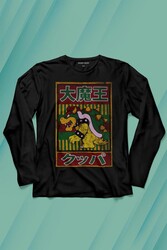 Super Mario Bowser Japanese Poster Uzun Kollu Tişört Baskılı T-Shirt - Thumbnail