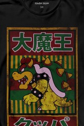 Super Mario Bowser Japanese Poster Uzun Kollu Tişört Baskılı T-Shirt - Thumbnail