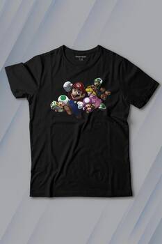 Super Mario Party Star Rush Baskılı Tişört Çocuk T-shirt