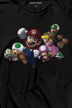 Super Mario Party Star Rush Uzun Kollu Tişört Baskılı T-Shirt