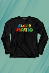 Super Mario Seres Uzun Kollu Tişört Baskılı T-Shirt - Thumbnail