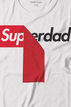 Superdad Etiket Süper Baba Baskılı Tişört Çocuk T-shirt